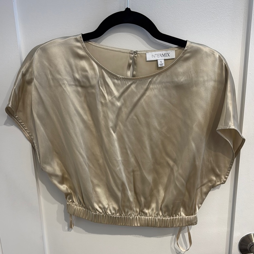 Intermix Gold Satin Women's Top